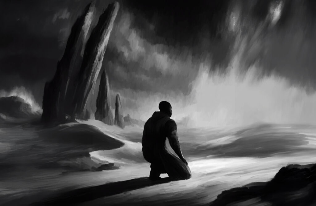 The after climate disruption series Horizons. Song, one of the queer characters from the books - art by svl yisanliu