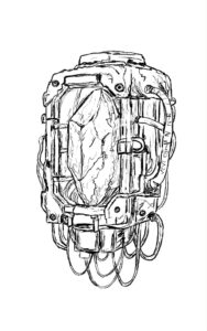 Black and white drawing of a Crystal