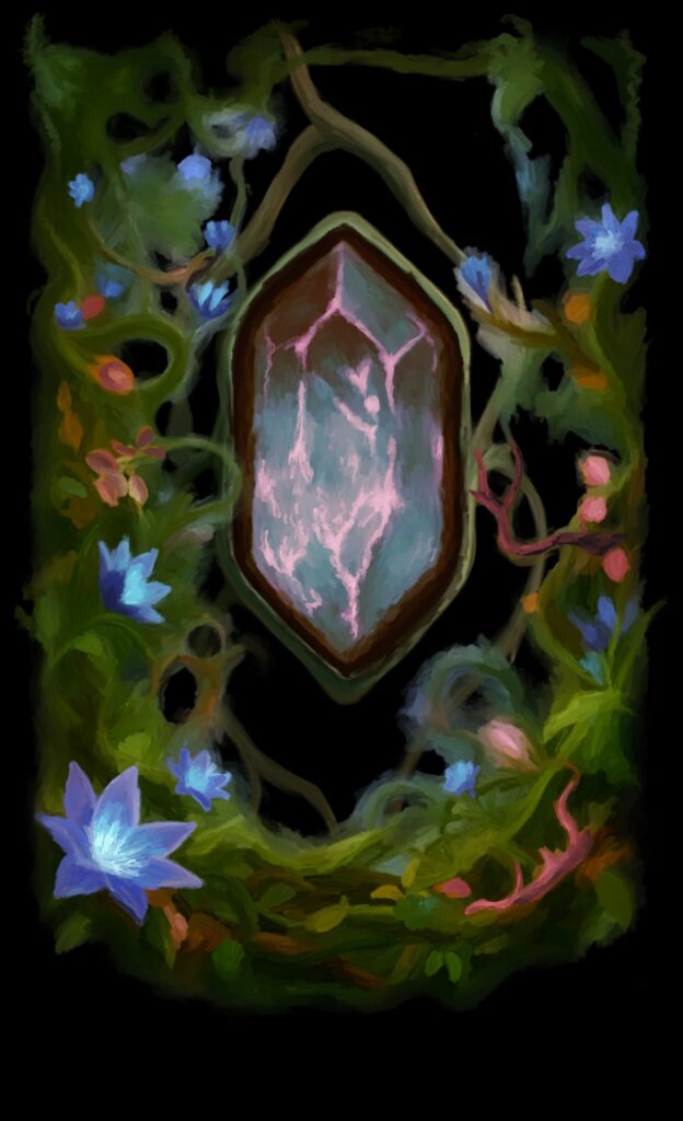 Crystal color drawing with florals