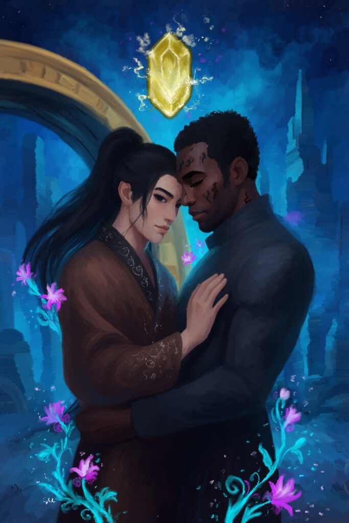 Taj and Song - gay romance fantasy art from the series the Taj and Song Trilogy