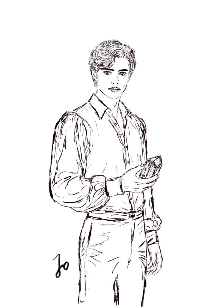 Drawing of Jo, Joost Meeran from MM Fantasy Romance Books